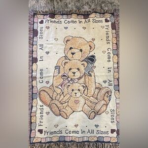 1993 Priscilla Hillman Cherished teddies “Friends come in all sizes” afghan